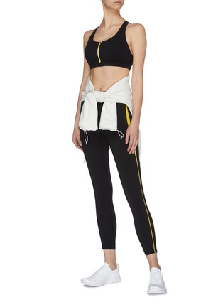 Figure View - Click To Enlarge - PARTICLE FEVER - Quick-dry Contrasted Front Zip Sports Bra
