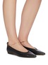 Figure View - Click To Enlarge - PEDDER RED - Alicia' ankle chain leather skimmer flats