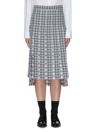 Main View - Click To Enlarge - THOM BROWNE  - Drop back check pleated skirt