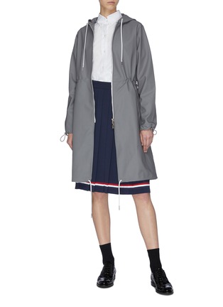 Figure View - Click To Enlarge - THOM BROWNE  - Contrast stripe pleated skirt