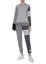 Figure View - Click To Enlarge - THOM BROWNE  - Bar stripe engineered sweatpants