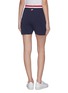 Back View - Click To Enlarge - THOM BROWNE  - Tricolour waistband pin tuck shorts
