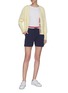 Figure View - Click To Enlarge - THOM BROWNE  - Tricolour waistband pin tuck shorts