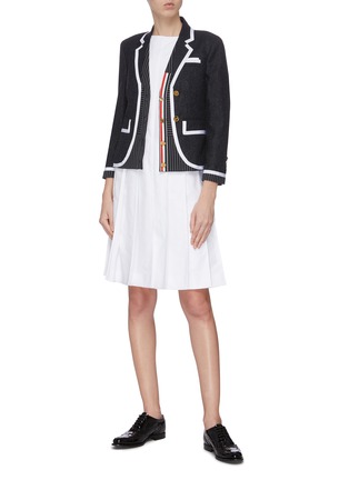 Figure View - Click To Enlarge - THOM BROWNE  - Pleated Oxford dress