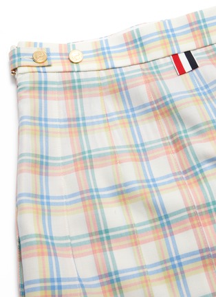 Detail View - Click To Enlarge - THOM BROWNE  - Double tattersall pleated mini skirt