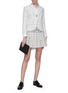 Figure View - Click To Enlarge - THOM BROWNE  - Double tattersall pleated mini skirt