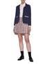 Figure View - Click To Enlarge - THOM BROWNE  - Drop Back Tattersall Check Mini Skirt