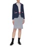 Figure View - Click To Enlarge - THOM BROWNE  - Stripe seersucker skirt