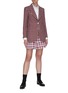 Figure View - Click To Enlarge - THOM BROWNE  - Wide lapel single breast check wool suit
