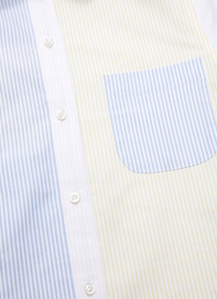 Detail View - Click To Enlarge - THOM BROWNE  - Colourblock university stripe shirt dress