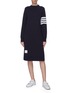 Figure View - Click To Enlarge - THOM BROWNE  - Stripe sleeve sweater dress