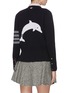 Back View - Click To Enlarge - THOM BROWNE  - Dolphin print stripe sleeve cardigan