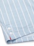  - THOM BROWNE  - Ribbed waistband stripe piqué shorts