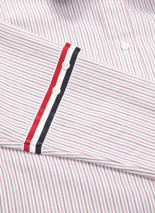  - THOM BROWNE  - Stripe sleeve Oxford cardigan