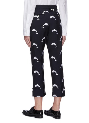 Back View - Click To Enlarge - THOM BROWNE  - Dolphin Embroidered Pants