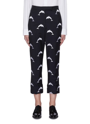 Main View - Click To Enlarge - THOM BROWNE  - Dolphin Embroidered Pants
