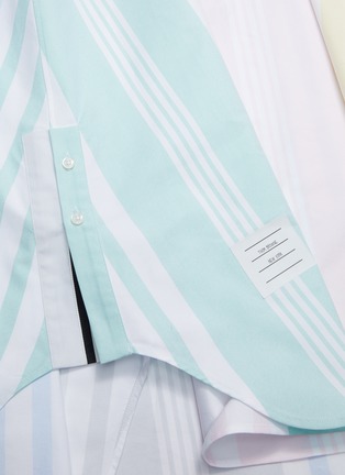 Detail View - Click To Enlarge - THOM BROWNE  - Oversized colourblock stripe circle Oxford shirt dress