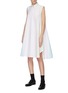 Figure View - Click To Enlarge - THOM BROWNE  - Oversized colourblock stripe circle Oxford shirt dress