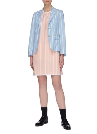 Figure View - Click To Enlarge - THOM BROWNE  - Blanker Stripe Mini Shirt Dress