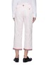 Back View - Click To Enlarge - THOM BROWNE  - Dolphin embroidered cotton twill boyfriend chino pants