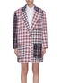 Main View - Click To Enlarge - THOM BROWNE  - 'Fun-Mix' double tattersal supersized sack jacket