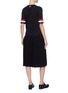 Back View - Click To Enlarge - THOM BROWNE  - Tricolour grosgrain cuff pleated bottom dress