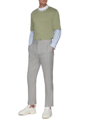 Figure View - Click To Enlarge - UNCENSORED - Mandarin collar mix stripe shirt