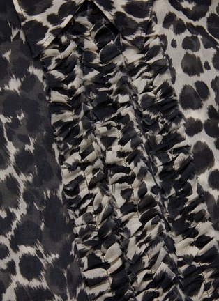  - DRIES VAN NOTEN - Leopard print jabot detail sheer blouse