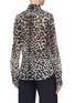 Back View - Click To Enlarge - DRIES VAN NOTEN - Leopard print jabot detail sheer blouse