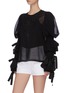 Front View - Click To Enlarge - DRIES VAN NOTEN - Embroidered ribbon balloon sleeve blouse