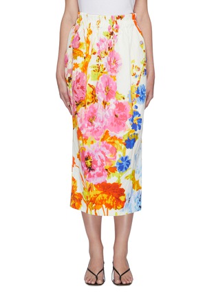 Main View - Click To Enlarge - DRIES VAN NOTEN - Back slit floral print midi skirt