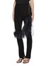 Front View - Click To Enlarge - DRIES VAN NOTEN - Long feather embellished sheer mesh mini skirt