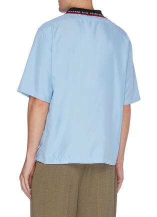 Back View - Click To Enlarge - MARTINE ROSE - Contrast rib collar polo shirt