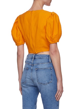 Back View - Click To Enlarge - C/MEO COLLECTIVE - Thankful puff sleeve crop top