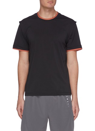 Main View - Click To Enlarge - PARTICLE FEVER - Quickdry contrast panel T-shirt