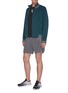 Figure View - Click To Enlarge - PARTICLE FEVER - Colourblock panel standcollar jacket