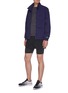 Figure View - Click To Enlarge - PARTICLE FEVER - Quick dry pinstripe running shorts