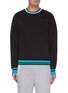 Main View - Click To Enlarge - PARTICLE FEVER - Contrast stripe crewneck fleece sweatshirt