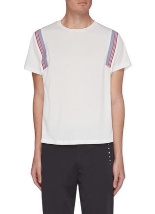 Main View - Click To Enlarge - PARTICLE FEVER - Quickdry shoulder stripe T-shirt