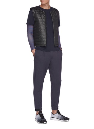 Figure View - Click To Enlarge - PARTICLE FEVER - Pinstripe darted belted sweatpants