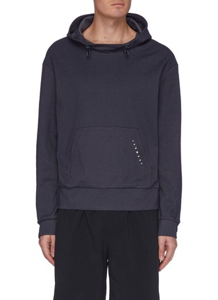 Main View - Click To Enlarge - PARTICLE FEVER - Elastic drawstring pinstripe hoodie