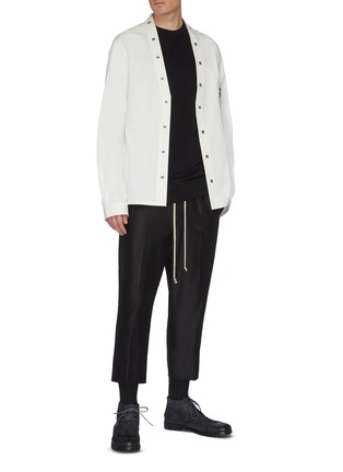 Figure View - Click To Enlarge - RICK OWENS  - 'Astaired' drawstring crop pants