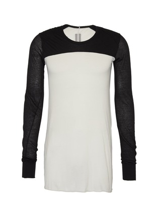 Main View - Click To Enlarge - RICK OWENS  - 'Dustulator' colourblock panelled top
