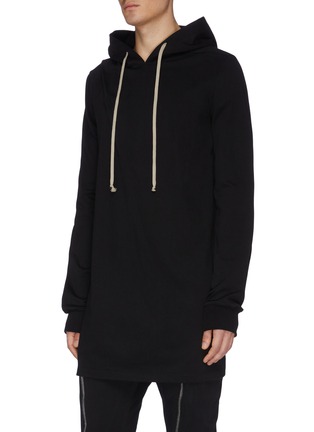 Front View - Click To Enlarge - RICK OWENS  - 'Hiked' gathered hoodie