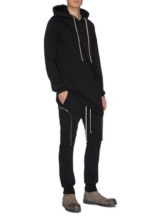 Figure View - Click To Enlarge - RICK OWENS  - 'Hiked' gathered hoodie