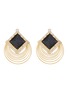 Main View - Click To Enlarge - VENNA - Square stud layered hoop earrings