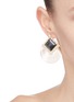 Figure View - Click To Enlarge - VENNA - Square stud layered hoop earrings