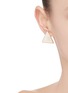 Front View - Click To Enlarge - VENNA - Triangular stud crystal star hoop earrings