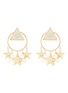Main View - Click To Enlarge - VENNA - Triangular stud crystal star hoop earrings
