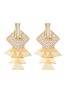 Main View - Click To Enlarge - VENNA - Square stud layered drop earrings